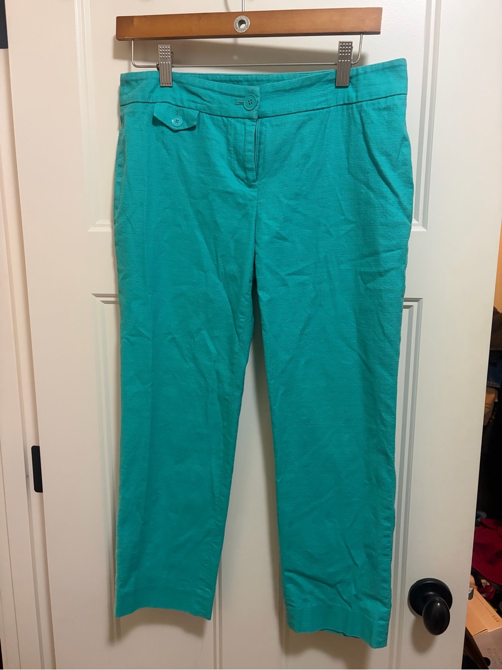 LOFT Teal Straight-Leg Pants
